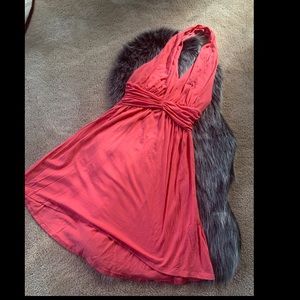 Express pink halter dress